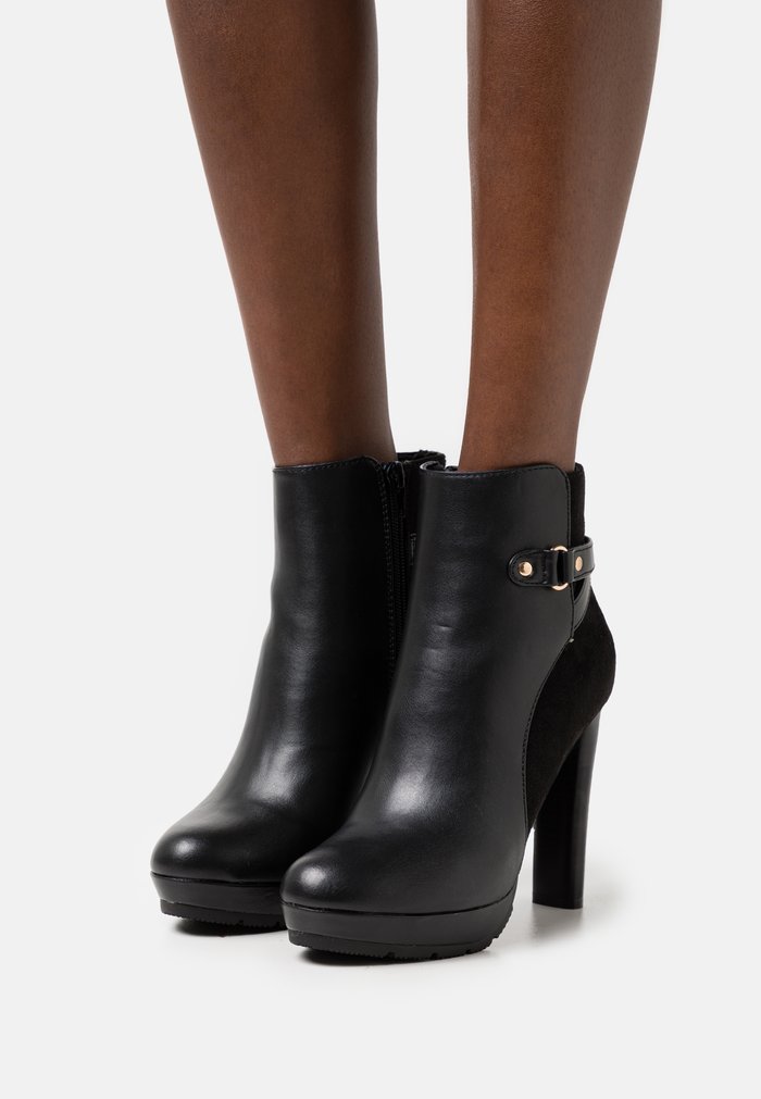 Bottines Anna Field Plateforme Block heel platform Zip UP Noir Femme | HXW-6353089